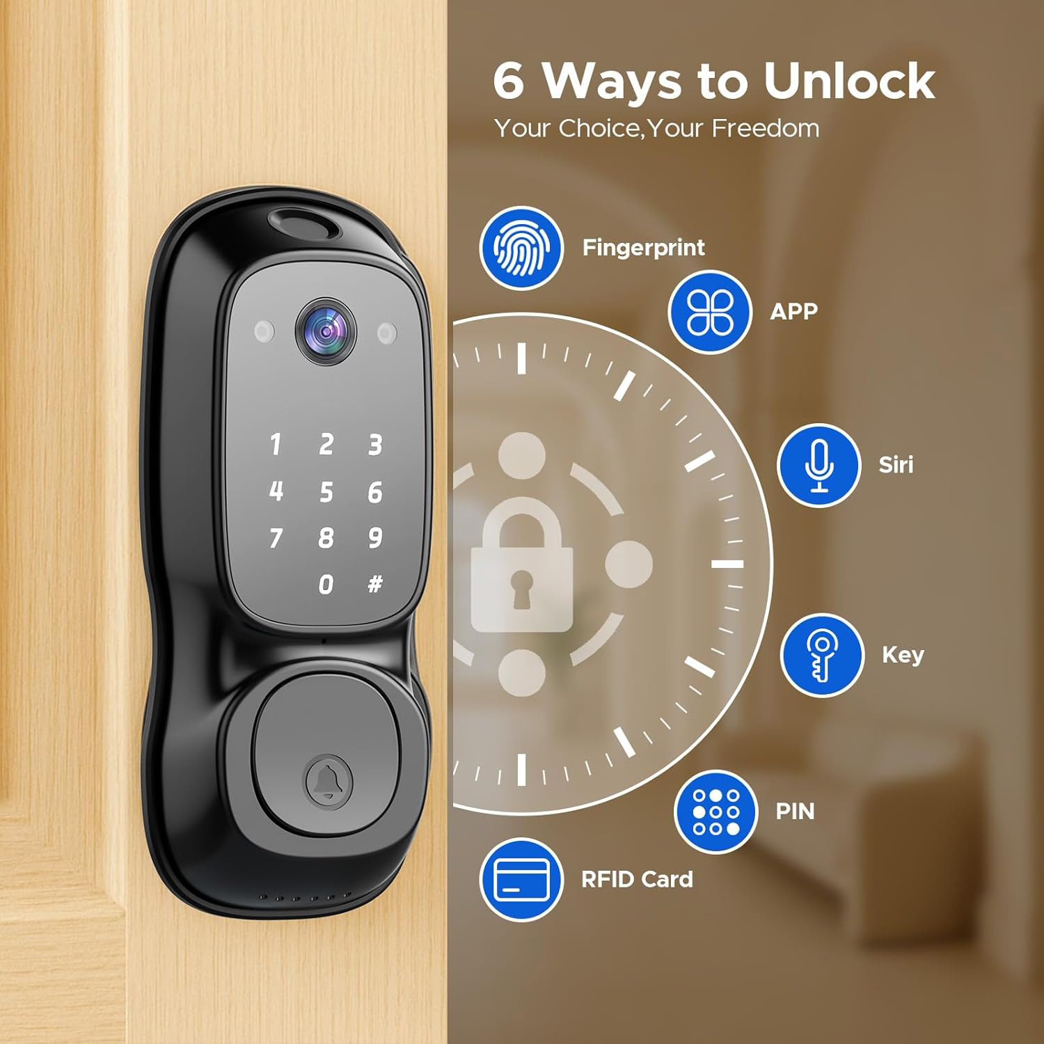 Tuya Wifi Smart Door Lock ‎Cam - Electronics & Tech Gadgets reseña y precio