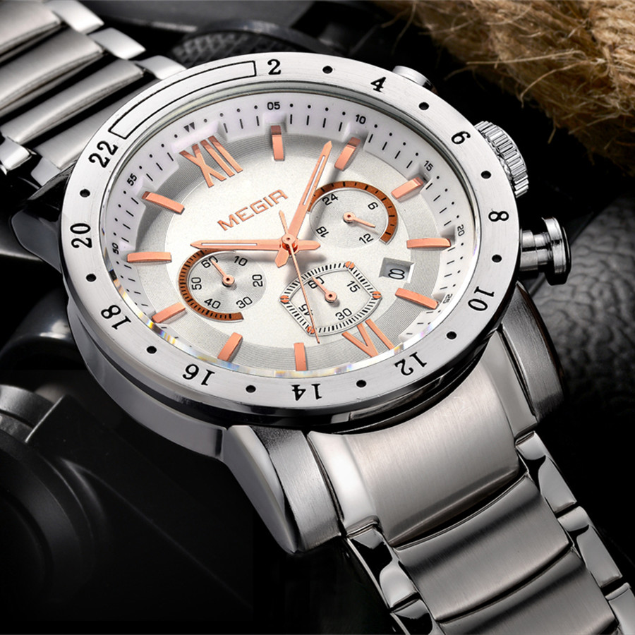 MEGIR Stainless Steel Casual W - Electronics Gadgets For Men reseña y precio