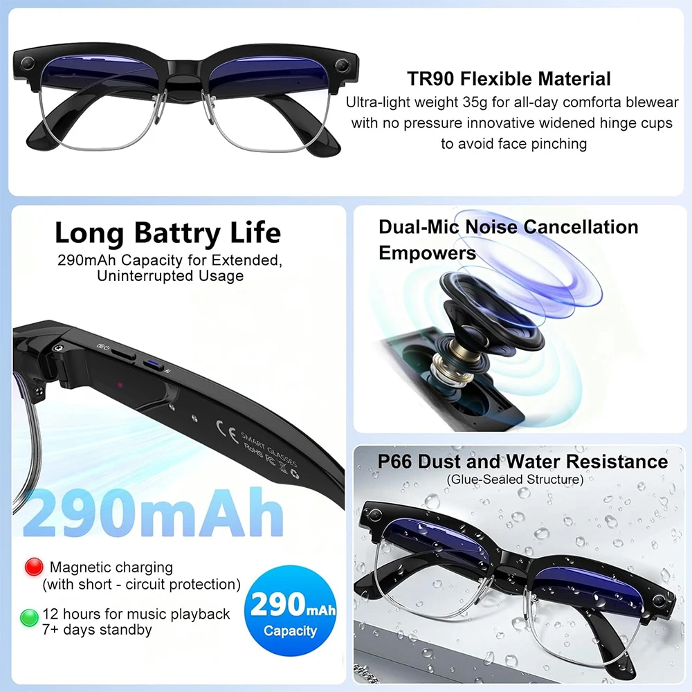 4K Smart AI Glasses 8MP Camera - Electronics Gadgets For Men reseña y precio