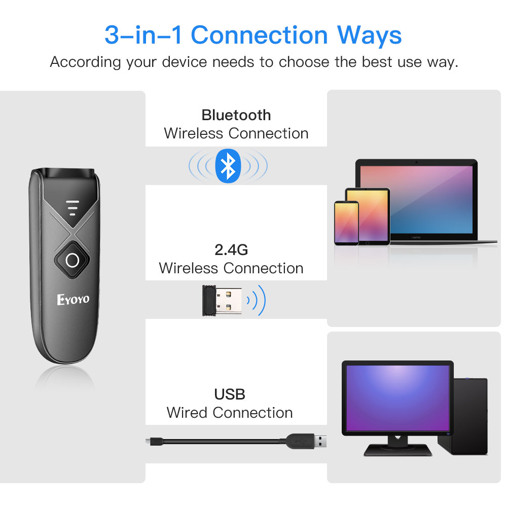Eyoyo 2D Barcode Scanner USB W - Barcode Scanner Wireless reseña y precio