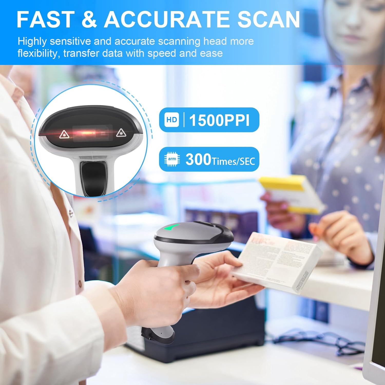 JRHC Wireless Barcode Scanner  - Barcode Scanner Wireless reseña y precio