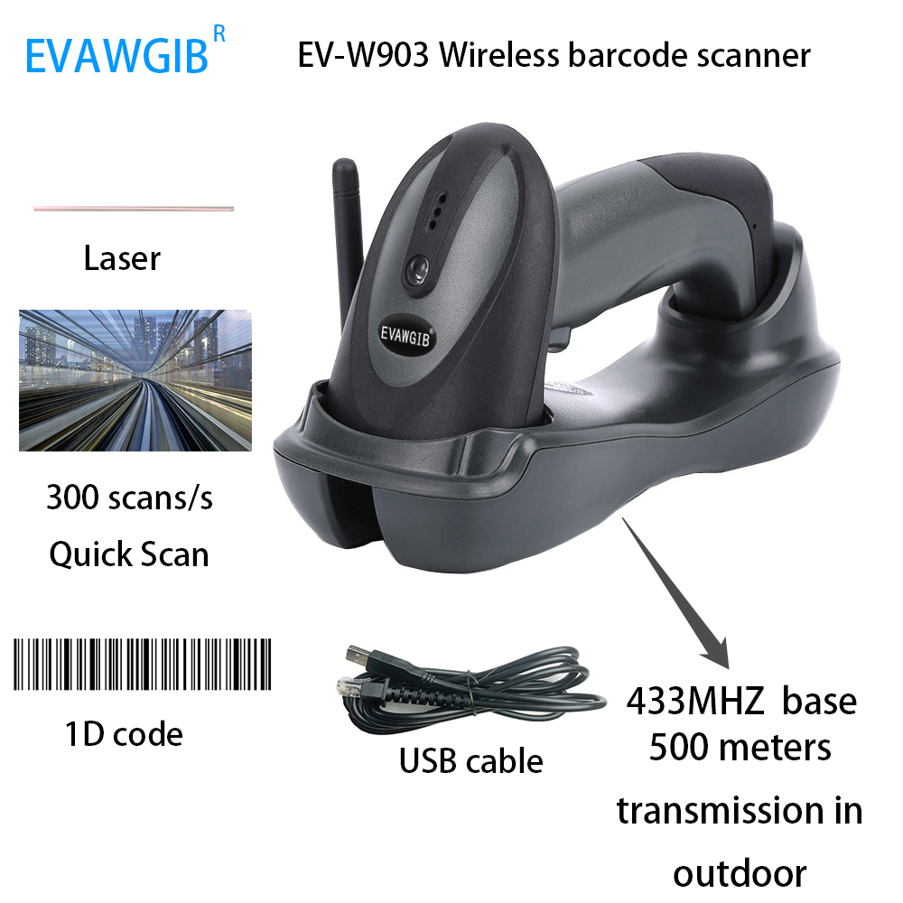500m Long Transmission Distanc - Barcode Scanner Wireless reseña y precio